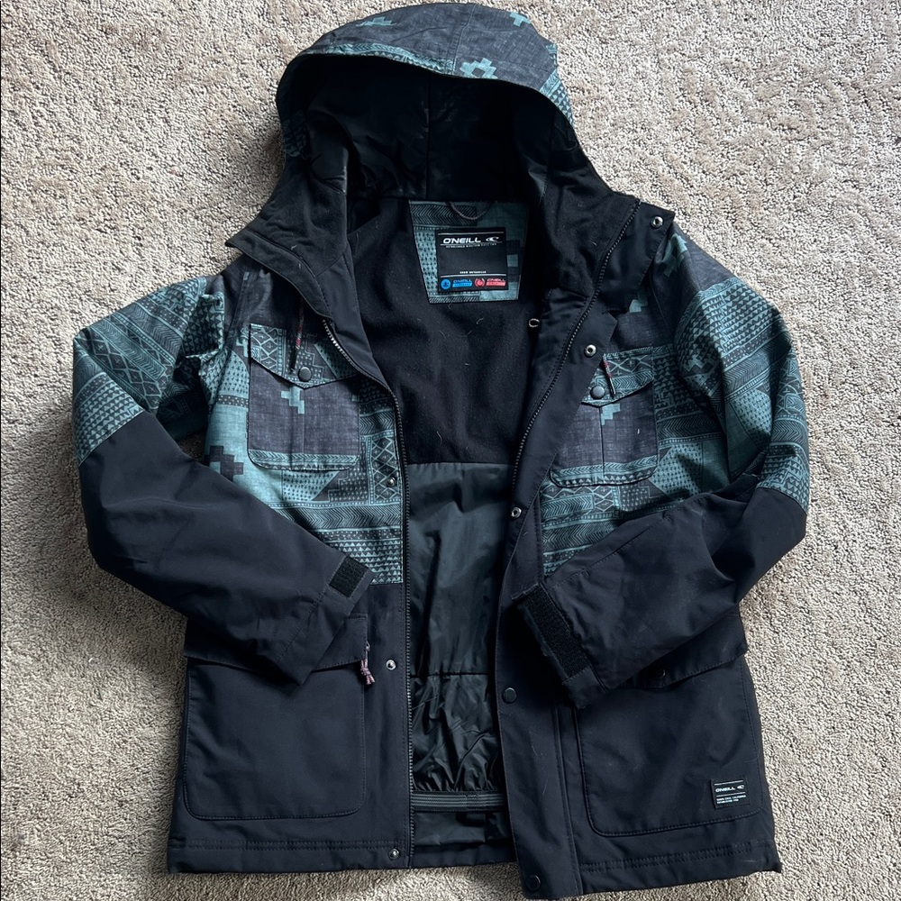 O'Neill Black and Green Patterned Jacket